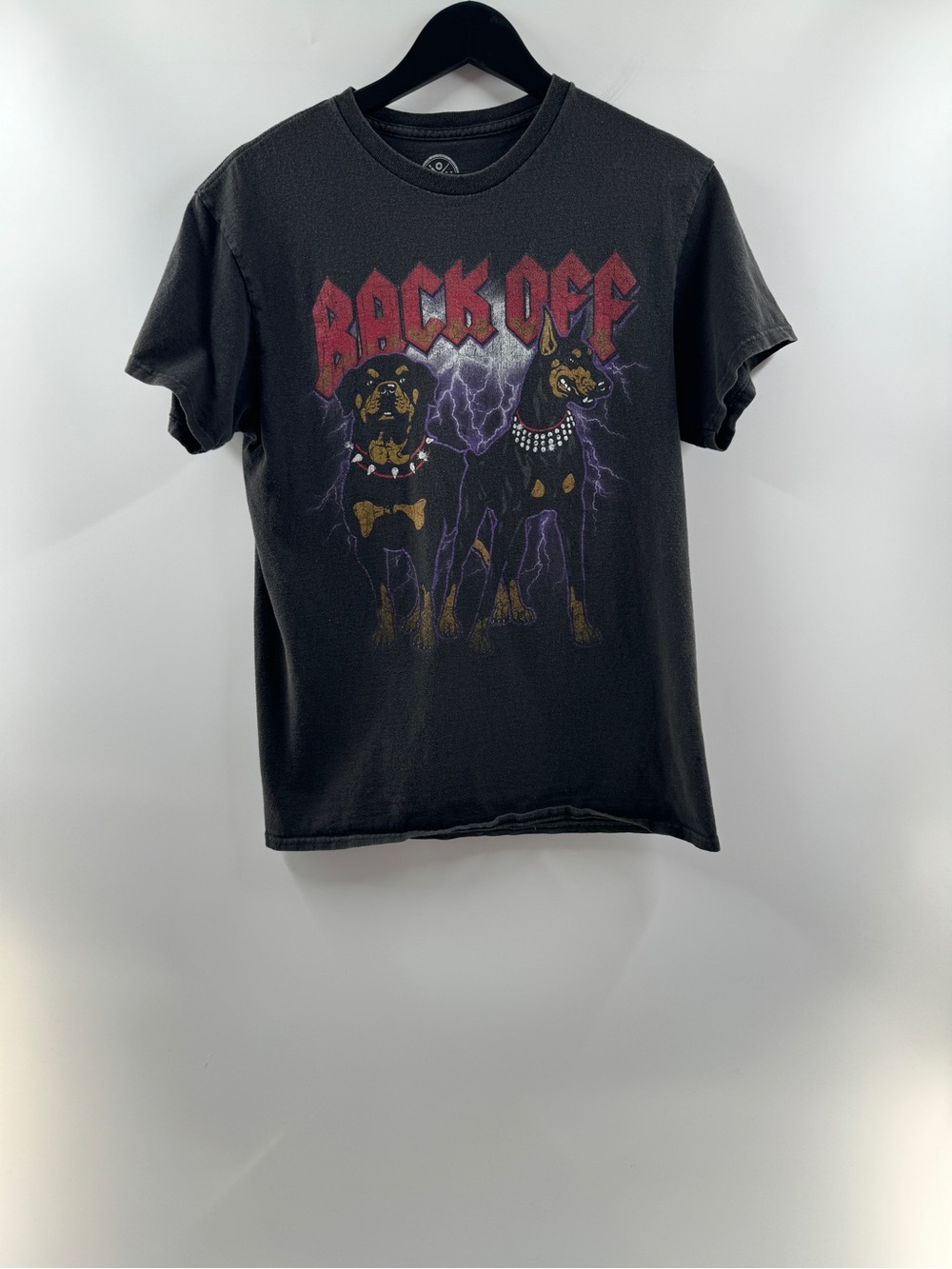 DOM Back Off Rottweiler Doberman Graphic Tee Black Men’s Medium Dog T-Shirt